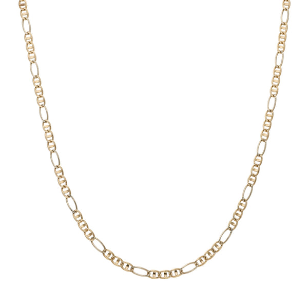 Collar eslabón combinado en oro dos tonos 14 kilates.