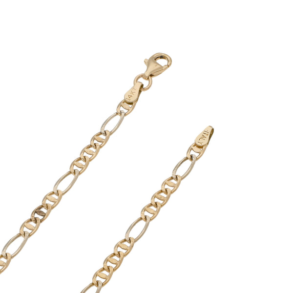 Collar eslabón combinado en oro dos tonos 14 kilates.