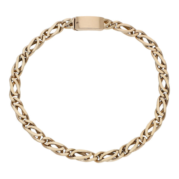 Pulsera eslabón nudo egipcio en oro amarillo 14 kilates.
