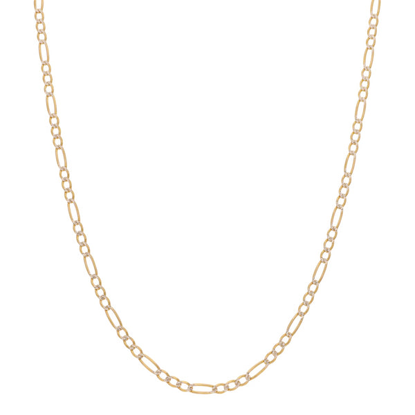 Collar de tres eslabones por uno platinados en oro amarillo 14 kilates.