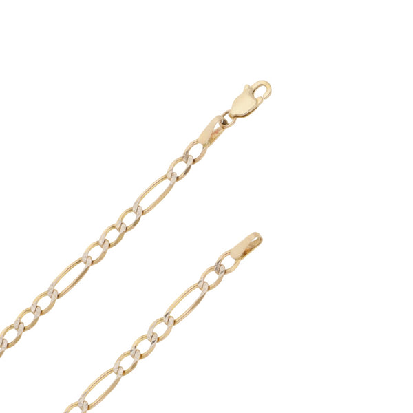 Collar de tres eslabones por uno platinados en oro amarillo 14 kilates.
