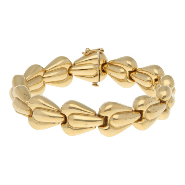 Pulsera eslabón hueco en oro amarillo 18 kilates.