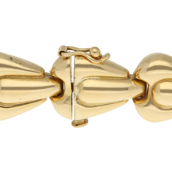 Pulsera eslabón hueco en oro amarillo 18 kilates.