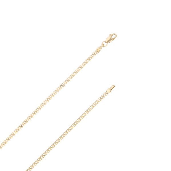 Collar eslabón tejido y dije motivo corazón en oro amarillo 14 kilates.