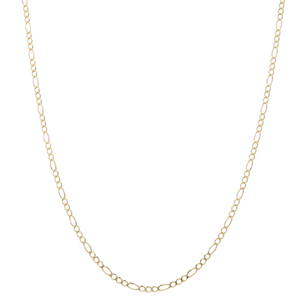 Collar de tres eslabones por uno en oro amarillo 14 kilates.