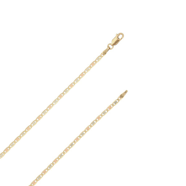 Collar eslabón nudo marino en oro tres tonos 14 kilates.