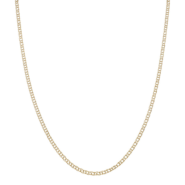 Collar eslabón encontrado doble en oro amarillo 14 kilates.