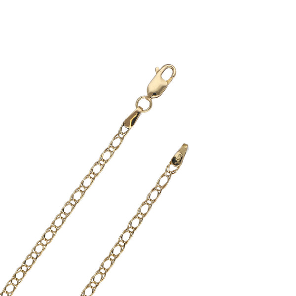 Collar eslabón encontrado doble en oro amarillo 14 kilates.