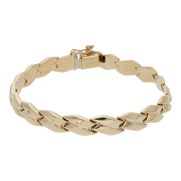 Pulsera eslabón articulado en oro amarillo 14 kilates.