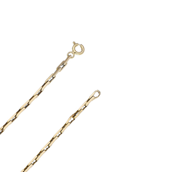 Collar eslabón cruzado en oro amarillo 14 kilates.