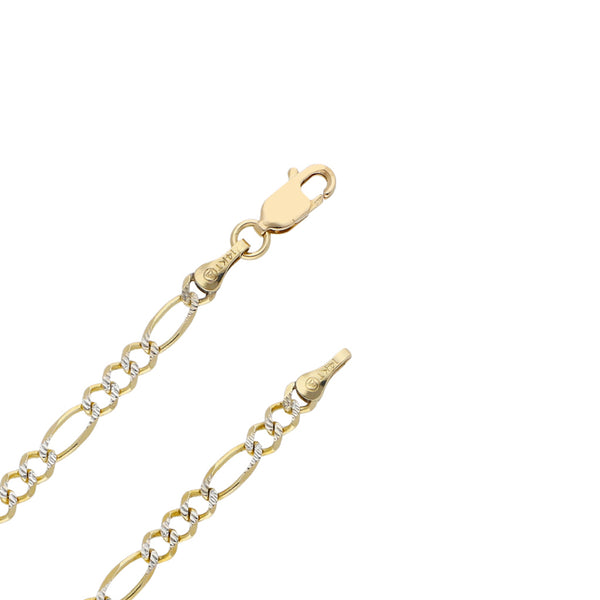 Collar de tres eslabones por uno Platinado en oro amarillo 14 kilates.