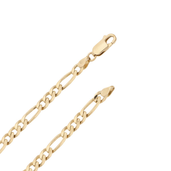 Collar de tres eslabones por uno en oro amarillo 14 kilates.
