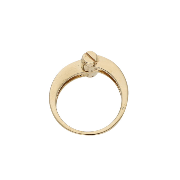 Anillo estilizado en oro amarillo 14 kilates.