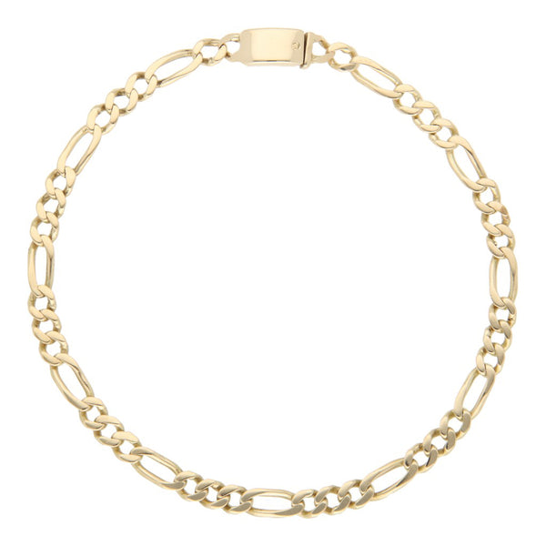Pulsera de tres eslabones por uno en oro amarillo 14 kilates.