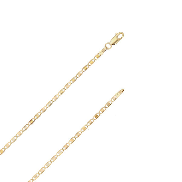 Collar eslabón nudo marino en oro tres tonos 14 kilates.