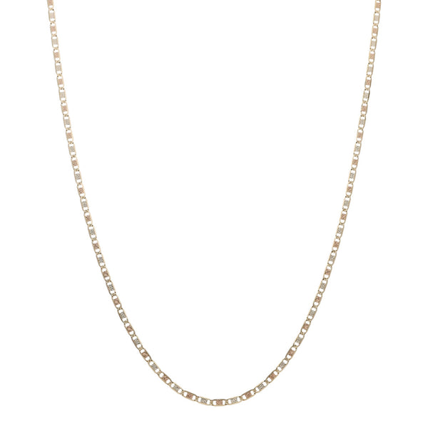 Collar eslabón nudo marino en oro tres tonos 14 kilates.