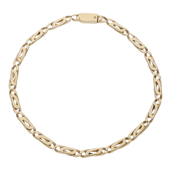 Pulsera eslabón nudo egipcio en oro amarillo 14 kilates.