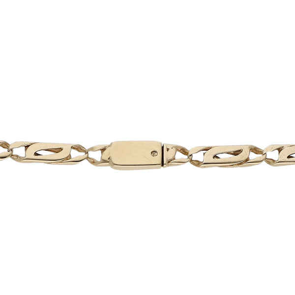 Pulsera eslabón nudo egipcio en oro amarillo 14 kilates.