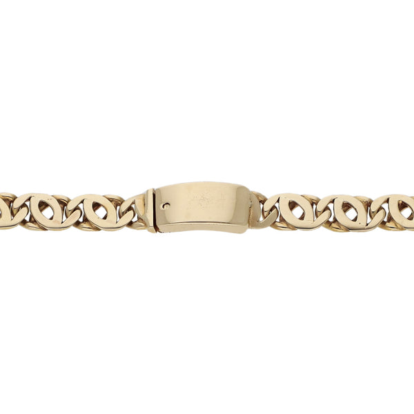 Pulsera eslabón nudo egipcio en oro amarillo 14 kilates.