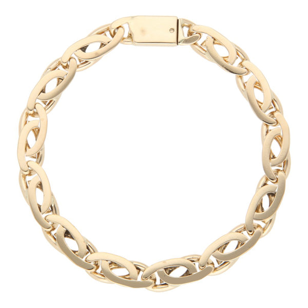 Pulsera eslabón nudo egipcio en oro amarillo 14 kilates.