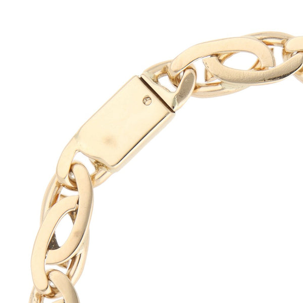 Pulsera eslabón nudo egipcio en oro amarillo 14 kilates.