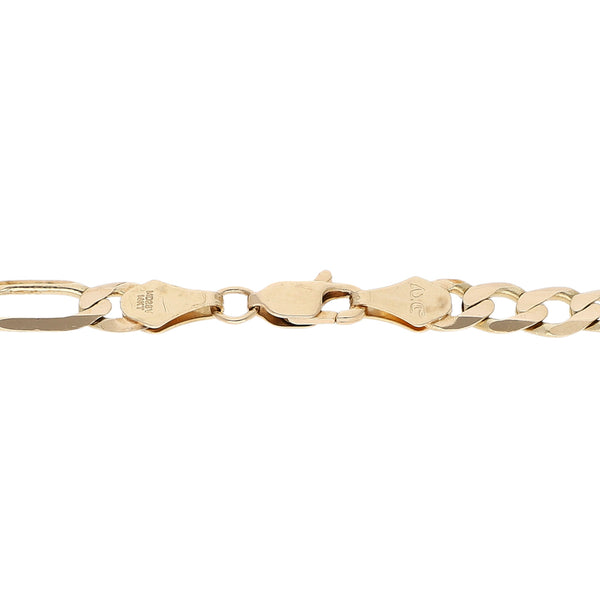 Pulsera de tres eslabones por uno en oro amarillo 14 kilates.