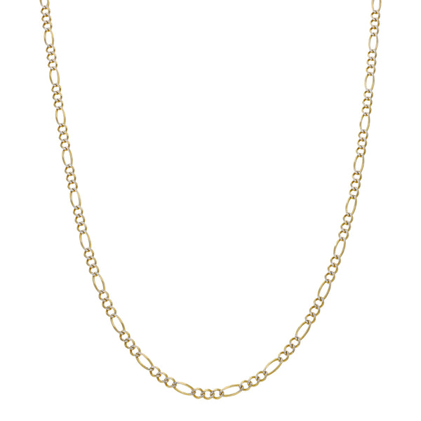 Collar de tres eslabones por uno platinado en oro amarillo 14 kilates.