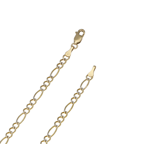 Collar de tres eslabones por uno platinado en oro amarillo 14 kilates.