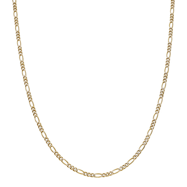 Collar de tres eslabones por uno platinado en oro amarillo 14 kilates.