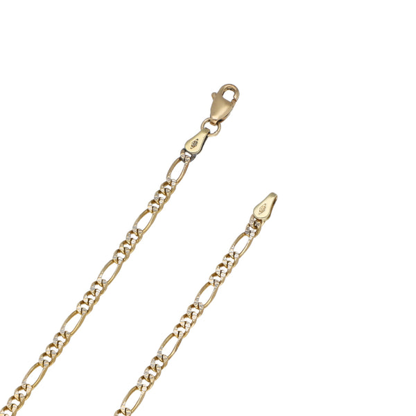 Collar de tres eslabones por uno platinado en oro amarillo 14 kilates.