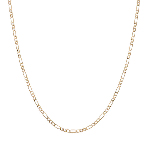 Collar de tres eslabones por uno en oro amarillo 14 kilates.