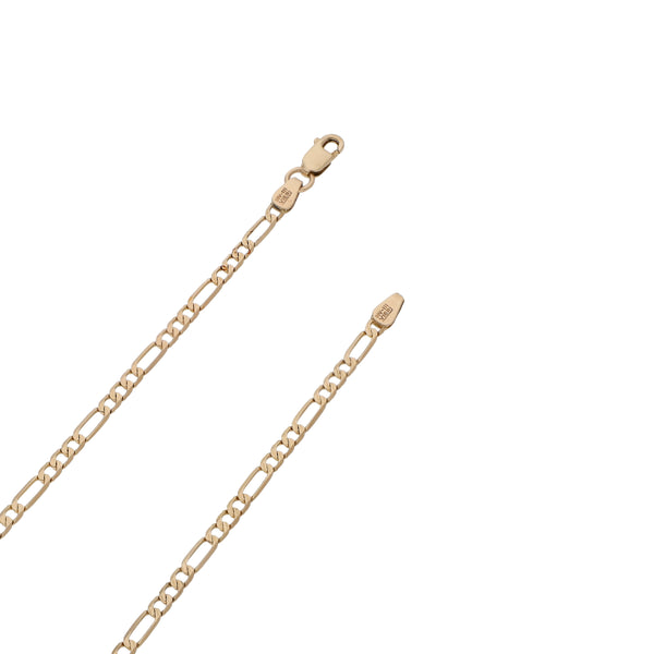 Collar de tres eslabones por uno en oro amarillo 14 kilates.