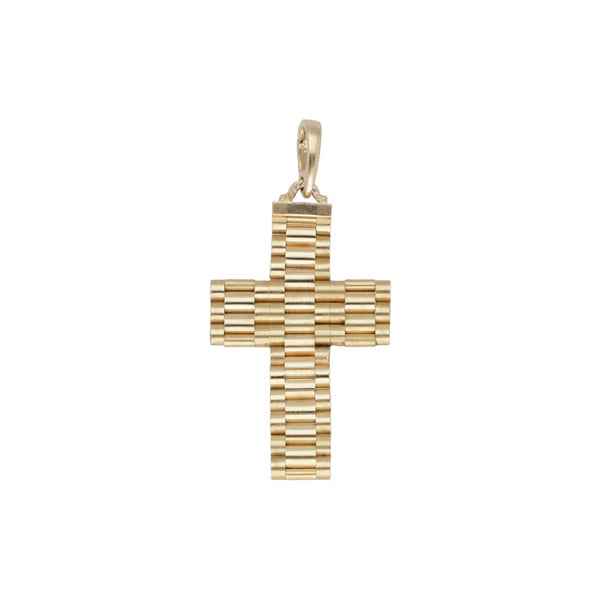 Cruz articulada en oro amarillo 14 kilates.