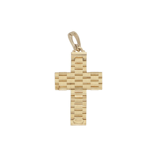 Cruz articulada en oro amarillo 14 kilates.