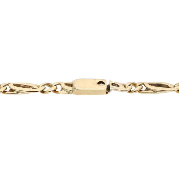 Pulsera de eslabón nudo egipcio en oro amarillo 14 kilates.