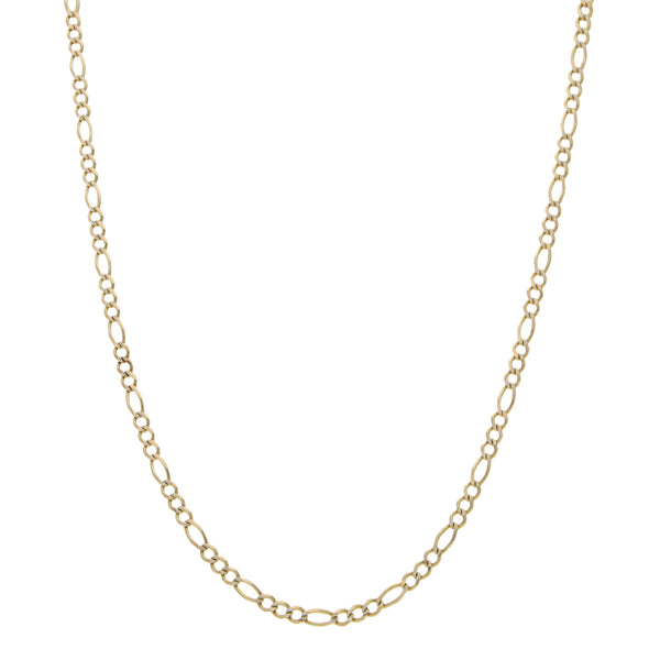 Collar de tres eslabones por uno Platinado en oro amarillo 14 kilates.