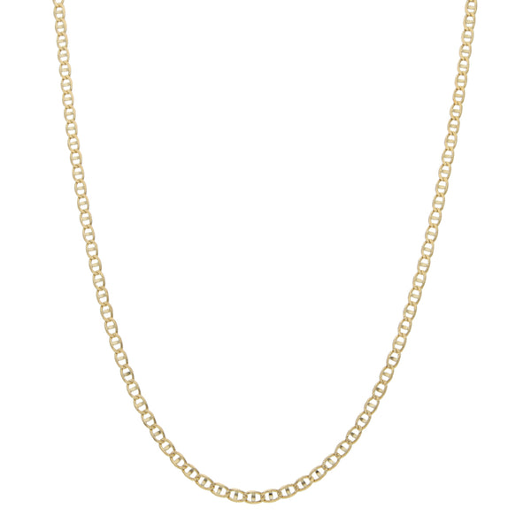 Collar eslabón nudo marino en oro dos tonos 14 kilates..