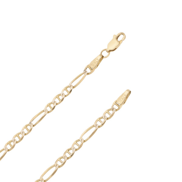 Collar eslabón combinado platinado en oro amarillo 14 kilates.