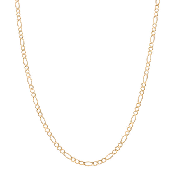 Collar de tres eslabones por uno en oro amarillo 14 kilates.
