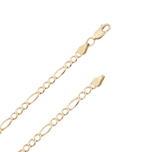 Collar de tres eslabones por uno en oro amarillo 14 kilates.