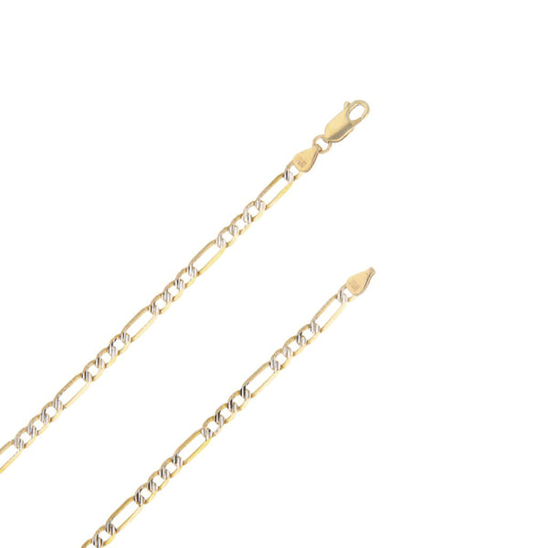 Medalla rellena motivo Sagrado Corazón de Jesús y Virgen de Guadalupe collar de tres eslabones por uno platinado en oro amarillo 14 kilates.