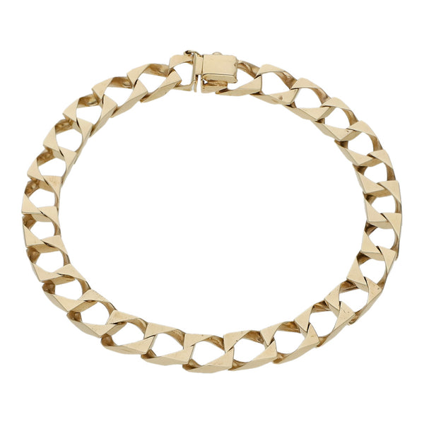 Pulsera eslabón encontrado en oro amarillo 14 kilates.
