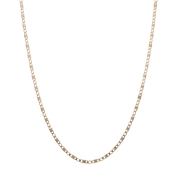 Collar eslabón combinado platinado en oro amarillo 14 kilates.