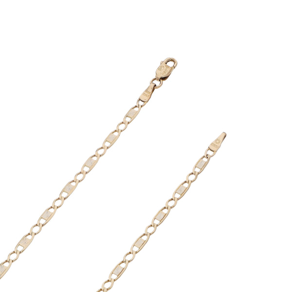 Collar eslabón combinado platinado en oro amarillo 14 kilates.