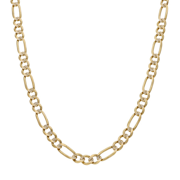 Collar de tres eslabones por uno platinado en oro amarillo 14 kilates.