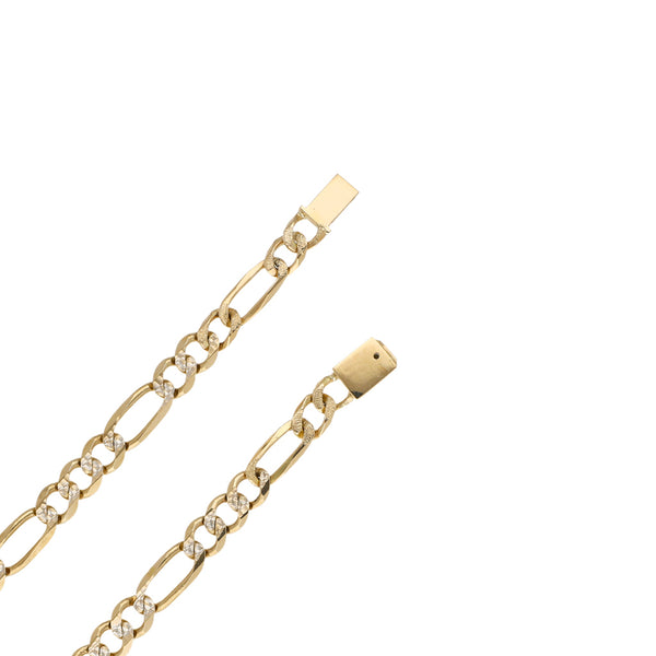 Collar de tres eslabones por uno platinado en oro amarillo 14 kilates.