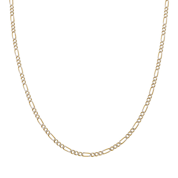 Collar de tres eslabones por uno platinados en oro amarillo 14 kilates.