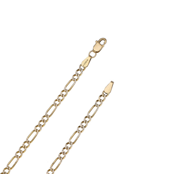 Collar de tres eslabones por uno platinados en oro amarillo 14 kilates.
