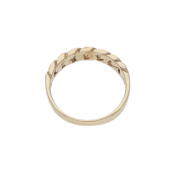 Anillo trenzado en oro amarillo 14 kilates.