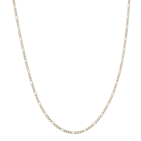 Collar de tres eslabones por uno en oro tres tonos 14 kilates.